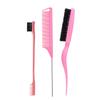 Peine de cerdas de tres filas para el cabello, peluquería, peine de cola puntiaguda, cepillo para cejas de doble cabezal, cepillo para control de bordes, herramientas para maquillaje y peinados recogidos