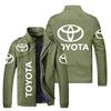 2024 Transfronteiriça Nova Cardigan Masculino com Gola Alta Estampado de Logo de Carro Europeu e Americano Jaqueta Esportiva Cor Sólida Casual para Jovens