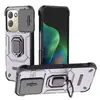 Adequado para Redmi 17, Capa de Celular Anel Urso de Batalha, Capa de Celular Anti-queda com Janela Deslizante para Redmi 17