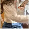 Cardigan Delgado de Mohair Hueco 2023 Nuevo Primavera Holgado Estilo Chanel Abrigo Corto de Suéter