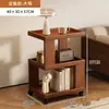 Mesa lateral de madera maciza, mueble lateral móvil, mesa de rincón, mesa pequeña creativa para sala de estar, mueble lateral minimalista para mesita de noche en dormitorio, mesa de centro pequeña