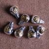 Pulsera de aleación de tres vías con cabeza de Buda mantra de seis palabras de plata de Xizang, accesorios de cuentas de Buda, accesorios Wenwan Xingyue, accesorios de Bodhi de jade blanco diamante