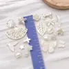 Perla de Imitación ABS Blanco Crudo Lazo Cruzado Estrella de Cinco Puntas Pulsera Hecha a Mano DIY Pendientes Accesorios de Joyería con Cuentas