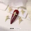 Arte de Unha Cruz Dourada Coleção Zircônia Estilo Punk Metal Acessórios de Arte de Unha de Natal Decoração de Unha de Halloween Diamantes