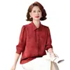 Roupas de Verão para Mães de Meia-Idade e Idosas, Blusas de Manga Três Quartos, Camisas Lisas Soltas, Casuais e Versáteis, Tamanho Grande, Cardigans Estilosos para Mulheres