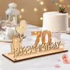 Regalo en Efectivo 60º Cumpleaños Letrero Digital de Madera Lámpara de Hada Corbata de Moño 70º Aniversario de Bodas Decoración de Mesa