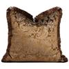 Entrada Lujo Estilo Americano Almohada Bordada de Leopardo Sala de Estar Sofá Cojín de Felpa Bronceado Cojín Lumbar Villa Hotel Mesita de Noche Cojín Cuadrado