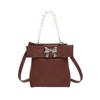Bolsa Vertical Estilo Coreano 2024 Primavera Nova Bolsa Feminina Bonito Laço Bolsa de Ombro Elegante Casual Crossbody Bolsa