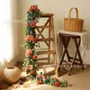 Enredaderas de Eucalipto Artificiales Verdes, Enredaderas Largas de Rosas, Plantas con Flores Falsas para Paisajismo y Decoración del Hogar, Envío Transfronterizo