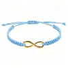 Joyería de Pareja de Venta Caliente Europea y Americana, Pulsera de la Suerte Tejida a Mano, Pulsera Ajustable Blanca y Negra, Recuerdo de Viaje