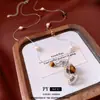 Collar Colgante Redondo con Cuentas de Piedra Ojo de Tigre, Nuevo Estilo Chino, Cadena Sencilla para Suéter, Accesorio de Moda y Versátil