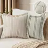 Funda de almohada moderna a rayas con flecos minimalista transfronteriza para sofá de sala de estar, funda de cojín para habitaciones modelo y hoteles