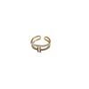Anillo de latón chapado en oro, moda popular de Corea del Sur, simple anillo abierto con incrustaciones de diamantes irregulares, joyería femenina, joyería al por mayor