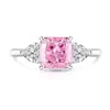 Venta Caliente Douyin Anillo de Azúcar Cuadrado Corte Flor de Hielo Piedra Preciosa de Color Anillo de Dedo Cuadrado Diamante de Alto Carbono Chapado en Oro Real para Mujer Transmisión en Vivo Dropshipping