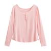 Camiseta holgada de manga larga con protección solar estilo europeo y americano para mujer, verano 2023, estilo informal, estilo Spice Girls, con cuello en V