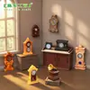 Relógios criativos em miniatura com tema de paisagem, despertadores e relógios requintados - Decorações e acessórios DIY para casa de bonecas, enfeites de mesa em miniatura