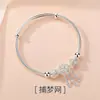Pulsera atrapasueños ajustable de empujar y tirar para niñas, pulsera de moda chapada en plata de ley, colgante de cadena con borla, joyería estilo Mori pequeña y fresca