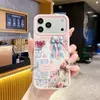 Funda de silicona líquida mate con parche de lazo rosa estilo mansión francesa para iPhone 18 Pro Max