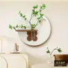Pintura Decorativa de Restaurante com Plantas Verdes Hidropônicas, Pintura em Pedra Arenito, Pintura de Parede de Fundo para Mesa de Jantar Estilo Fresco, Pintura com Objetos Reais Tridimensionais