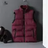 Colete de Algodão Versátil Cor Lisa Tendência Nova Outono e Inverno 2024 Colete Esportivo Jaqueta Colete Casual com Gola Alta e Zíper