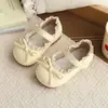 Zapatos de Piel con Lazo y Ribete de Encaje para Niñas Infantil 2026 Primavera/Otoño Nuevos Zapatos Mary Jane Elegantes de Princesa con Suela Suave