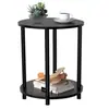 Mesa con borde redondo mesa decoración del hogar muebles mesa de madera negra de 2 niveles artesanías de madera regalos