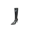 Novedad Otoño/Invierno 2026 Tacones de Aguja Puntiagudos, Moda Francesa Adelgazante, Botas Largas Sexy y Hermosas para Celebridades de Internet