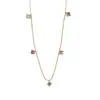 2025 Nuevo Collar Arcoíris Ou Ruofeng para Mujer Verano Dulce Diamante Brillante Dopamina Colgante Cadena Avanzada para Clavícula
