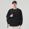 Camiseta de Manga Larga para Hombre con Textura Vintage Estilo Old Money, Nueva Simple Holgada Cuello Redondo Camiseta Básica Primavera/Otoño 2026