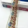 Nova Corda de Fio Dourado Boêmia 6,5CM de Largura Renda Bordada com Lantejoulas de Organza Acessórios de Renda para Vestuário