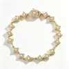 Cadena de Tenis con Diamantes y Circonita Cúbica Estilo Hip-Hop Europeo y Americano, Cadena de Tenis Hip-Hop para Parejas, Accesorio Versátil