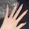 Nuevo uso de uñas de alta calidad uña parche de uña postiza transparente removible destello de alta calidad Diamante longitud media producto terminado