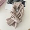 Bufanda de lana tejida estilo japonés y coreano para mujer, chal trenzado color dulce caramelo, suave glutinoso, bufanda cálida para pareja para hombre