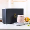 Taza Cerámica Calentadora Automática de Temperatura Controlada 55 Grados para Parejas, Boda, Día de la Mujer Regalo Práctico, Recuerdo, Publicidad