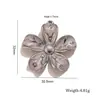 Design de Luxo Leve de Alta Qualidade Pingente de Flor de Cinco Folhas com Efeito Degradê e Gotejamento de Óleo Cravejado de Diamantes Acessórios de Joias de Flor em Aço Titânio para Colar DIY