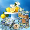 Papel Copia Limón Azul y Blanco Wx352 17g Dulce de Regalo Papel de Envoltura a Prueba de Humedad Estilo Chino Papel Decorativo de Pera