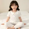 Camiseta de Verano 2026 para Niñas Estrellas de Colores Camisa Polo de Manga Corta con Estampado Completo de Corazón Top de Manga Corta para Niños Ropa de Casa