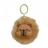 Llavero Colgante Bola de Pelo Capibara Lindo de Dibujos Animados Colgante para Mochila de Pareja Llavero de Felpa Regalo Venta al por Mayor