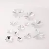 Transfronterizo Nuevo Paquete de 12 Flores 3D Tricidimensionales Metálicas Multicolor Suministros Decorativos para Fiestas Pegatinas de Pared de Flores Tricidimensionales