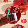 Kit de Costura Práctico para el Hogar y Bodas, Caja de Costura para Dote de Novia, Caja de Almacenamiento Portátil de Gama Alta Estilo Chino