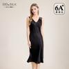 Comercio Exterior Transfronterizo 2026 Nuevo Camisón de Seda para Mujer 100% Seda de Morera Lujo Ligero Elegante Camisola Vestido de Longitud Media Ropa de Casa