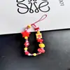 Cadena para Teléfono Móvil Estilo Ins Estrella Roja Rugby Funda para Teléfono Móvil Correa Cadena para Cámara con Cuentas DIY Cuerda Anti-Pérdida para Teléfono Móvil