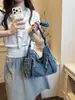 Transfronterizo 2026 Nuevo Bolso de Motocicleta Francés Retro Lavado Desgastado Chica Caliente Gran Capacidad Estilo Wasteland Bolso de Hombro Cruzado