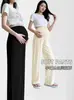 Pantalones Anchos de Maternidad para Mujer, Verano Delgados de Seda de Hielo Rectos Sueltos que Soportan el Vientre Pantalones Largos, Pantalones de Maternidad Sueltos Casuales para Verano