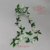 Decoração de Casamento Artificial Criptografada Rosa de 9 Cabeças Videira Enrolar Ar Condicionado Flor Artificial Videira Cobertura de Tubo Videira de Plástico