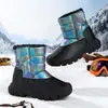 Botas de nieve para niños de invierno, estilo Noreste, impermeables, antideslizantes, cálidas, engrosadas, reflectantes, de caña alta, zapatos grandes de algodón, para niñas en invierno, multicolor