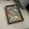 Bandeja Estilo Boêmio Sala de Estar Exótica Armazenamento de Mesa Armazenamento de Joias Entrada Casa Bandeja de Armazenamento de Madeira e Couro
