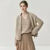 Cárdigan grueso de cachemir jacquard de alta resistencia, nuevo estilo corto para otoño e invierno, chaqueta de punto con cremallera holgada para mujer
