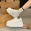 Zapatos Blancos de Suela Suave y Gruesa que Aumentan la Altura para Mujer 2026 Otoño Nuevos Versátiles Casuales de Plataforma Súper Calientes Transpirables Zapatos Deportivos