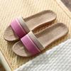 Pantufas de Linho 2025 Femininas Verão Casa Interior Barraca Pantufas de Casal Chão Silencioso Confortável Absorvente de Suor Pantufas Masculinas